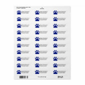 Blauwe pw afdrukken etiket (Full Sheet)