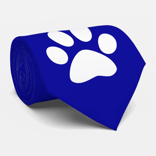 Blauwe pw afdrukken stropdas (Opgerold)