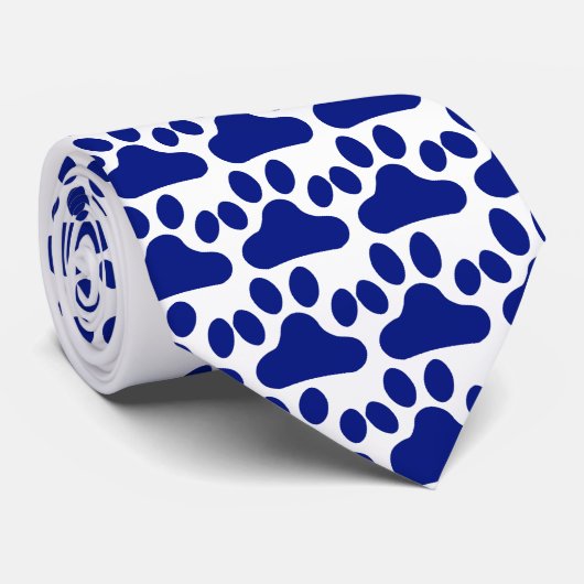 Blauwe pw afdrukken stropdas (Opgerold)