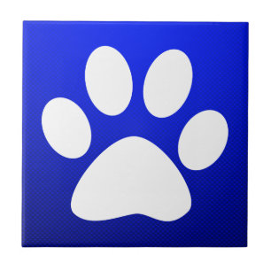 Blauwe pw afdrukken tegeltje