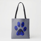 Blauwe pw afdrukken tote bag (Voorkant)