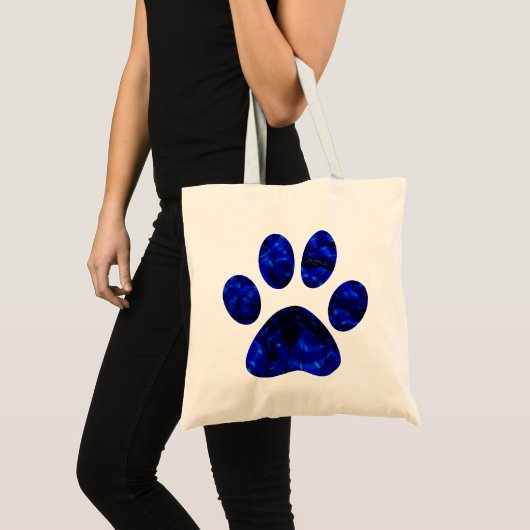 Blauwe pw afdrukken tote bag (Voorkant (product))