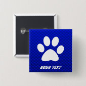 Blauwe pw afdrukken vierkante button 5,1 cm (Voorkant /achterkant)