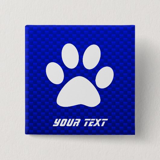 Blauwe pw afdrukken vierkante button 5,1 cm (Voorkant)