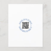Blauwe QR code bloemenbudget bruiloft uitnodiging (Achterkant)