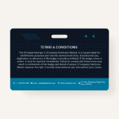 Blauwe QR-code Foto-ID-badge | bedrijfsmedewerker Badge (Achterkant)