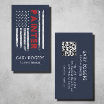 Blauwe QR-code-schilder Amerikaanse vlag