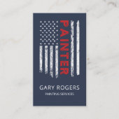 Blauwe QR Code Schilder Amerikaanse vlag Visitekaartje (Voorkant)