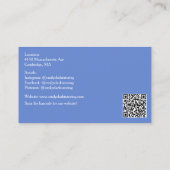 Blauwe QR-code School Leraar Rode Appel Visitekaartje (Achterkant)