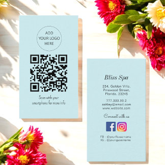 Blauwe QR-code Spa Tandarts Kliniek Visitekaartje