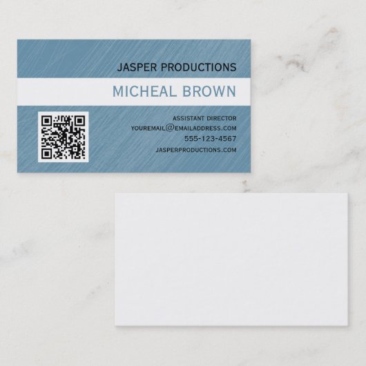 Blauwe QR-code Visitekaartje (Voorkant / Achterkant)