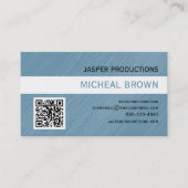 Blauwe QR-code Visitekaartje (Voorkant)