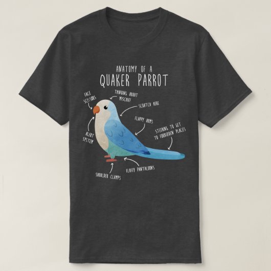 Blauwe Quaker Anatomie T-shirt (Design voorkant)