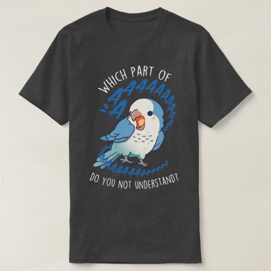 Blauwe Quaker Papegaai Aaaa T-shirt (Design voorkant)
