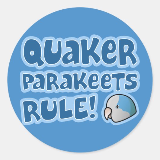 Blauwe Quaker parkieten Regel Ronde Sticker (Voorkant)