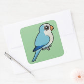 Blauwe Quaker Vierkante Sticker (Envelop)