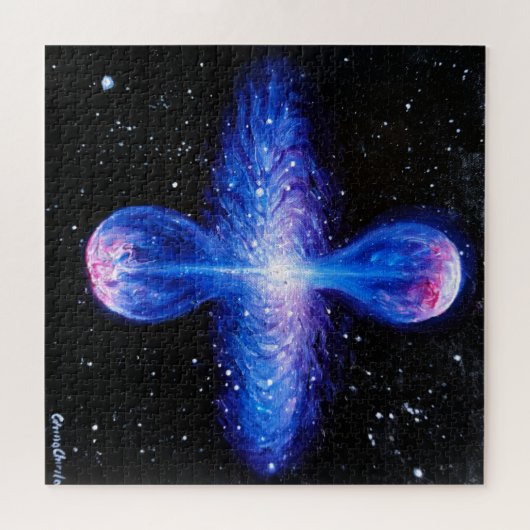 Blauwe quasar legpuzzel (Horizontaal)