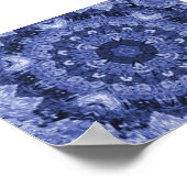 blauwe quilt afdruk poster (Hoek)
