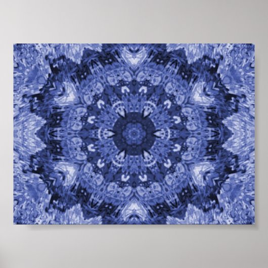 blauwe quilt afdruk poster (Voorkant)