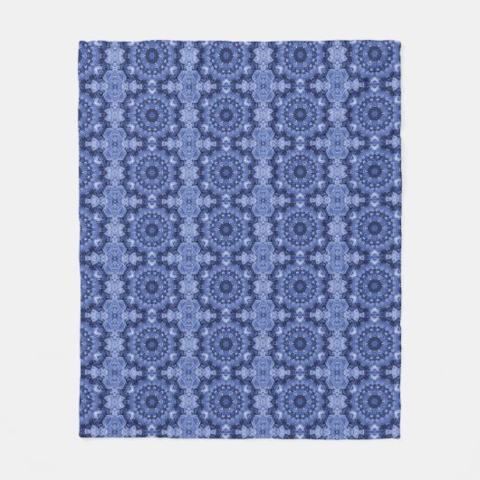 Blauwe Quilt Fleece Deken (Voorkant)