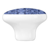 Blauwe Quilt Keramische Knop (Zijkant)
