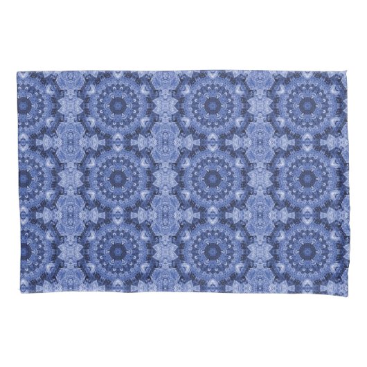 Blauwe Quilt Kussensloop (Voorkant-Links)