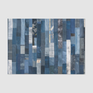 Blauwe Quilt Ontwerp Decoupage, Craft of Gift Tissuepapier