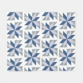 Blauwe quilt Style Drow Fleece Deken (Voorkant (Horizontaal))