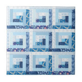Blauwe Quilt Tegeltje (Voorkant)