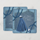 Blauwe Quinceanera Kaart (Voorkant / Achterkant)