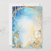 Blauwe Quinceañera vlinder bloemen bloemkweepeer Kaart (Achterkant)