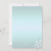 Blauwe Quinceanera Winter Wonderland Sneeuwvlokken Kaart (Achterkant)