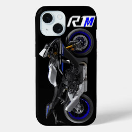 Blauwe R1M Sportsbike Motorfiets iPhone 15 Case
