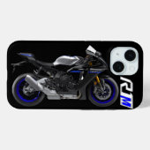 Blauwe R1M Sportsbike Motorfiets Case-Mate iPhone Case (Achterkant (horizontaal))