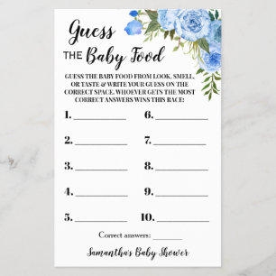 Blauwe Raad eens naar de Babyvoeding Baby Shower S Flyer