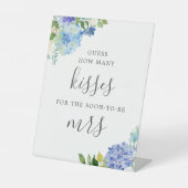 Blauwe Raad Hoeveel Kusjes Bruidsfeest Reclamebord Met Voetstuk (Voorkant)