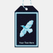 Blauwe Raaf Op Sterren Cadeaulabel (Voorkant)
