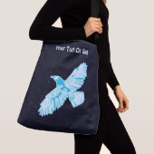 Blauwe Raaf Op Sterren Crossbody Tas (Dichtbij)