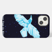 Blauwe Raaf Op Sterren iPhone Hoesje (Achterkant horizontaal)