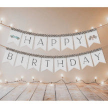 Blauwe Race Auto Bunting Vlaggen