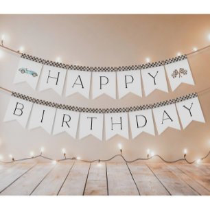 Blauwe Race Auto Bunting Vlaggen Vlaggetjes