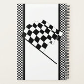 Blauwe Race auto geruite vlag Planner (Achterkant)