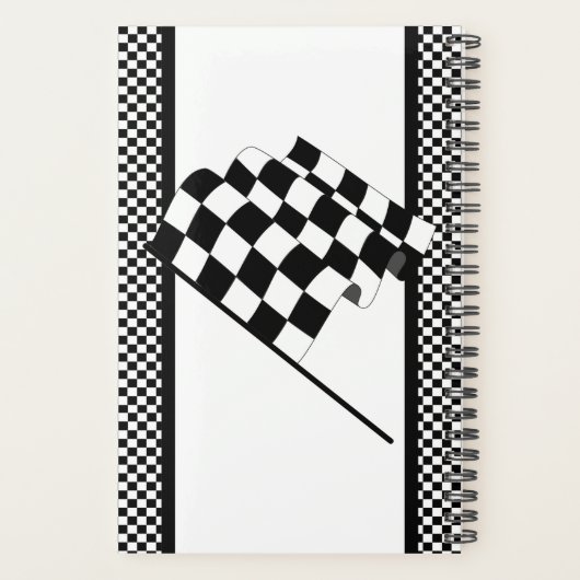 Blauwe Race auto geruite vlag Planner (Achterkant)