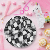 Blauwe Race Auto Geruite Vlag verjaardagsfeestje Papieren Bordje (Feest)