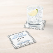 Blauwe Race Auto Snel Een Jongen Verjaardag Kartonnen Onderzetters (Insitu)