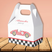 Blauwe race auto verjaardag bedankdoosjes