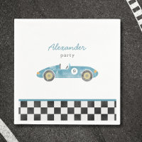 Blauwe race auto verjaardag