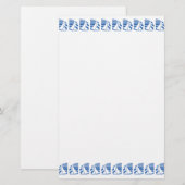 Blauwe race zeilboten kantoorartikelen briefpapier (Voorkant / Achterkant)