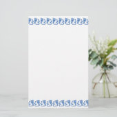 Blauwe race zeilboten kantoorartikelen briefpapier (Staand voorkant)