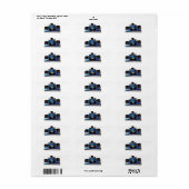 Blauwe Raceauto Etiket (Full Sheet)